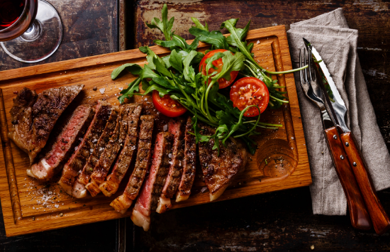 Prime Ribeye Steak served with Lobster Mac & Cheese
