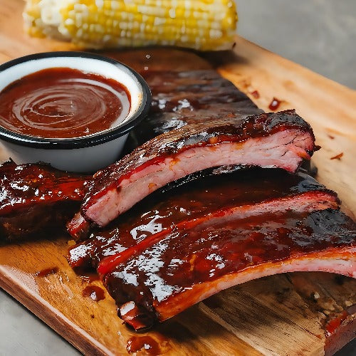 Baby Back Ribs, Buttery Corn, Mac & Cheese