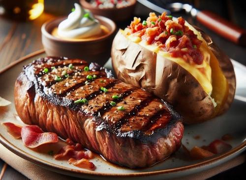 New York Strip Steak, Loaded Baked Potato, Italian Veggies - NEW